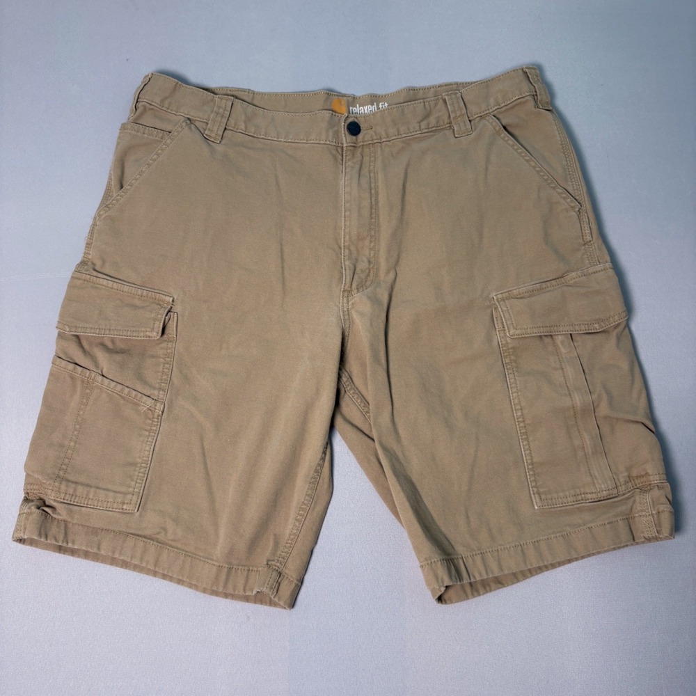 Carhartt Mens Tan Canvas Relaxed Fit Cargo Shorts Size 40 103542 253